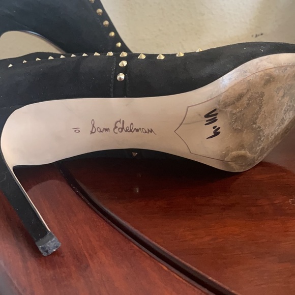 Sam Edelman Black Suede Heels Sz 10 - Picture 7 of 7